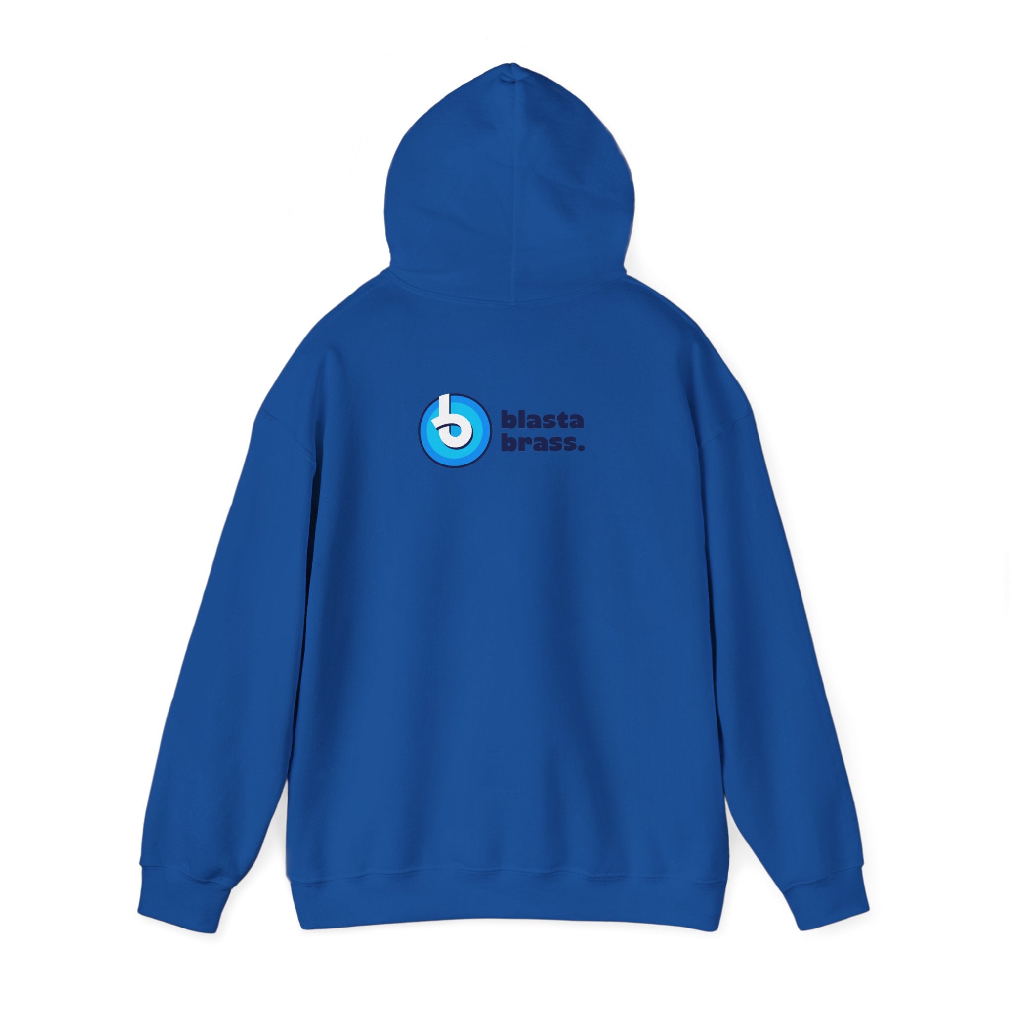 Blasta Brass Geometric Logo Hoodie — Abstract Striped Graphic Pullover