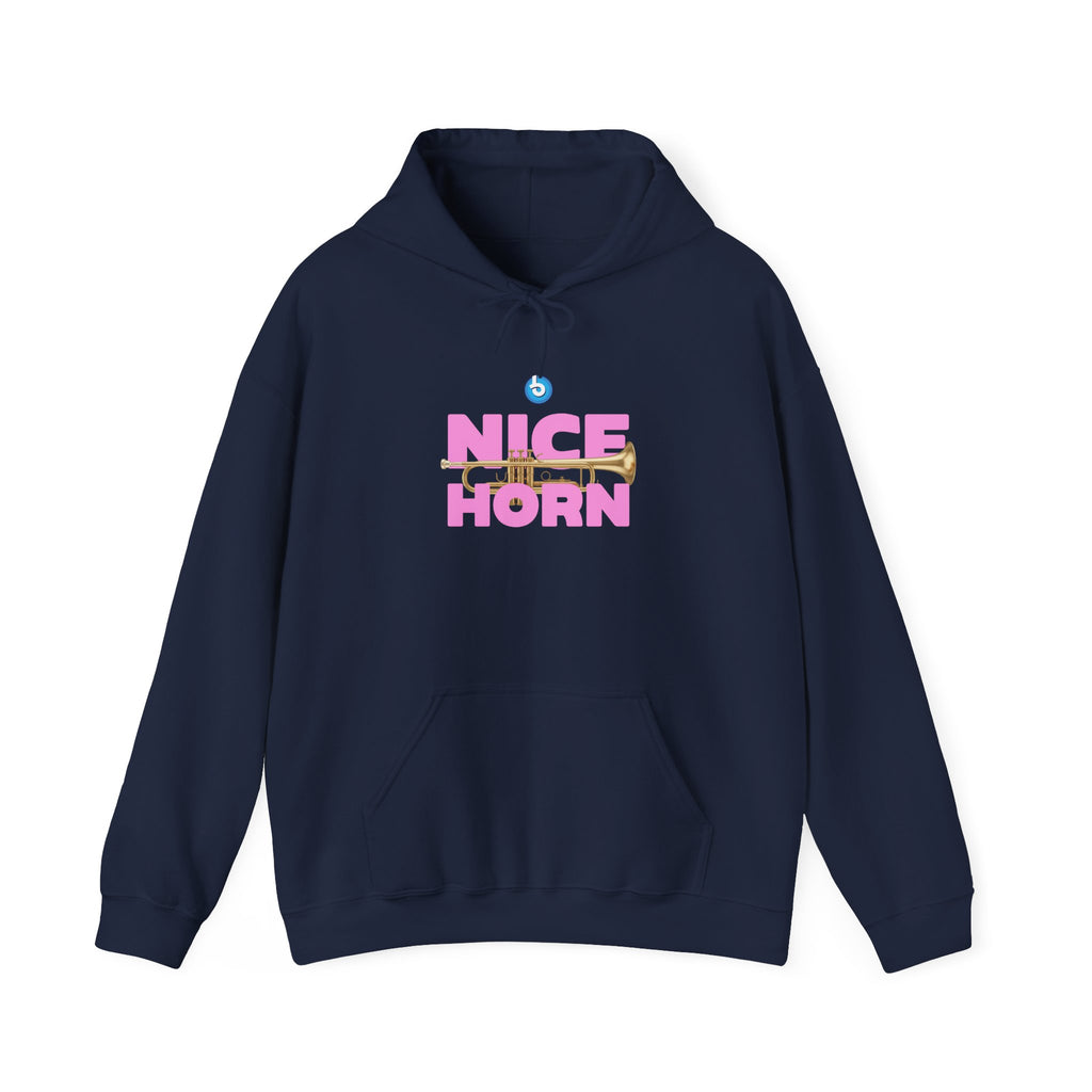 Blasta Brass "Nice Horn" Hoodie — Brass Band Slogan Sweatshirt