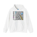 Blasta Brass Geometric Logo Hoodie — Abstract Striped Graphic Pullover