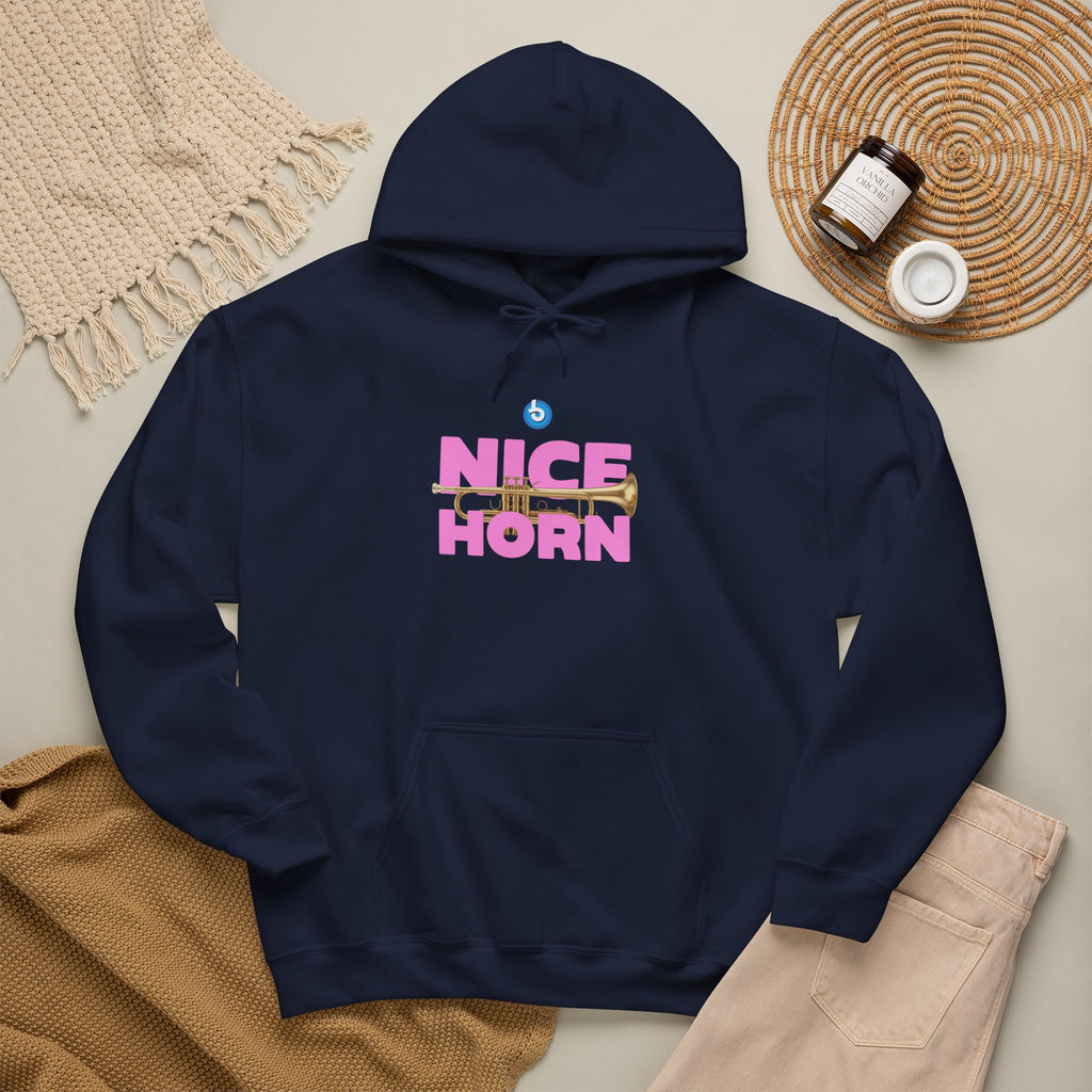 Blasta Brass "Nice Horn" Hoodie — Brass Band Slogan Sweatshirt