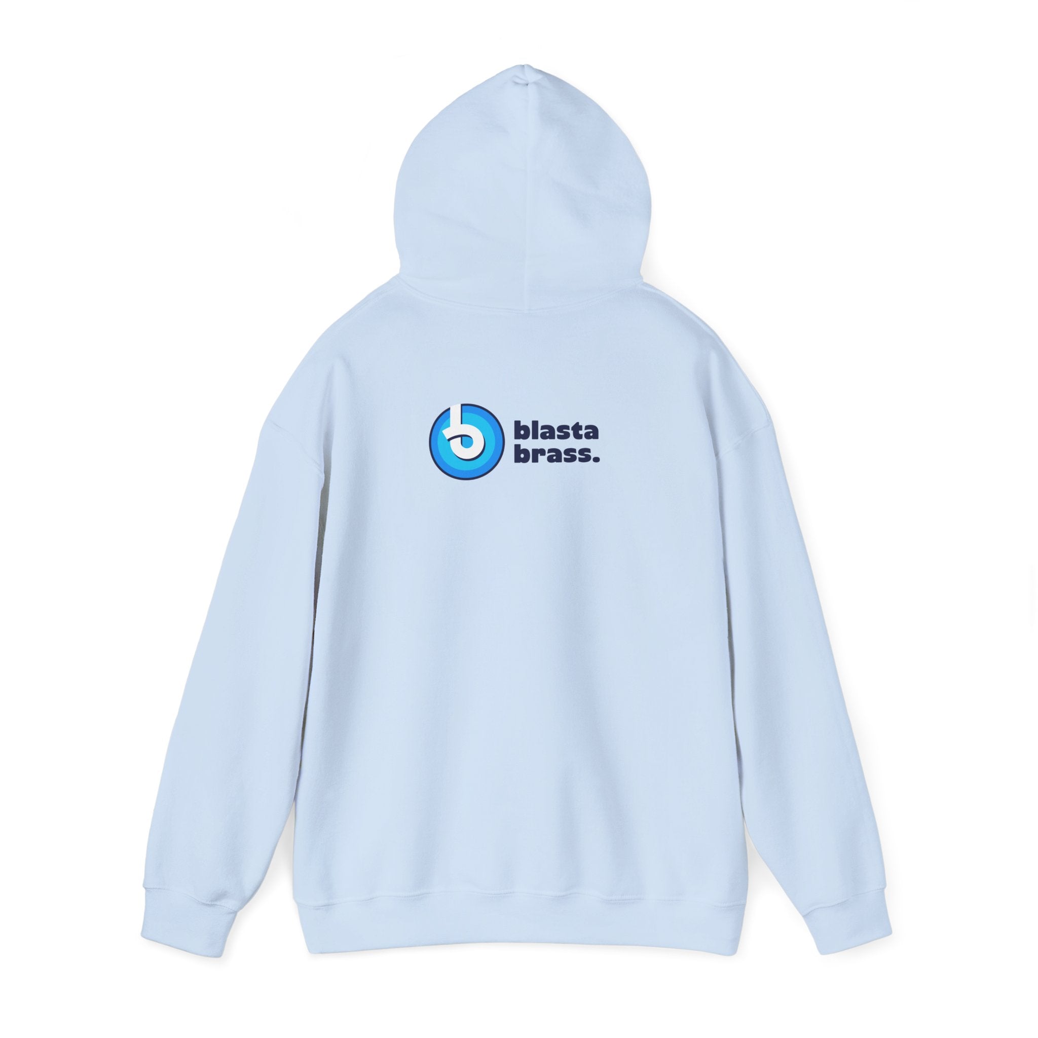 Blasta Brass Geometric Logo Hoodie — Abstract Striped Graphic Pullover
