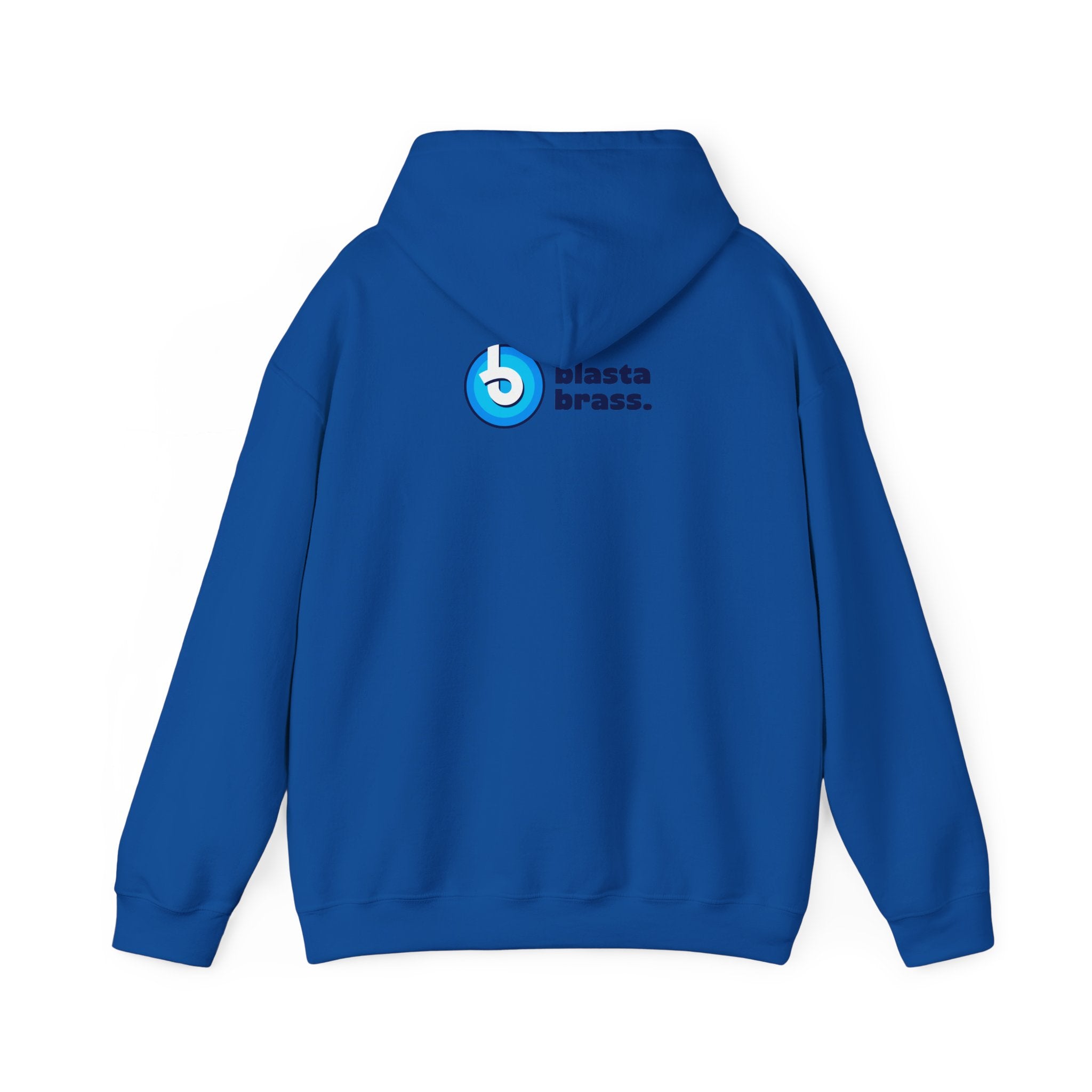 Blasta Brass Geometric Logo Hoodie — Abstract Striped Graphic Pullover
