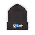 Blasta Brass Embroidered Cuffed Beanie — Olive Knit Winter Hat