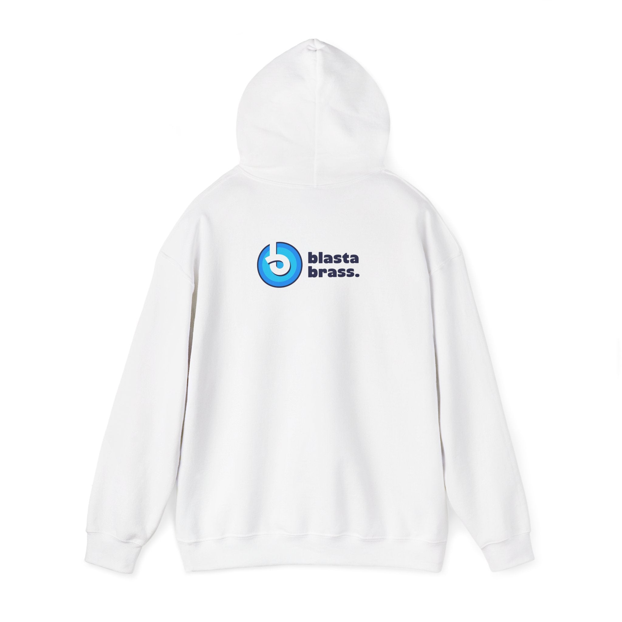 Blasta Brass Geometric Logo Hoodie — Abstract Striped Graphic Pullover