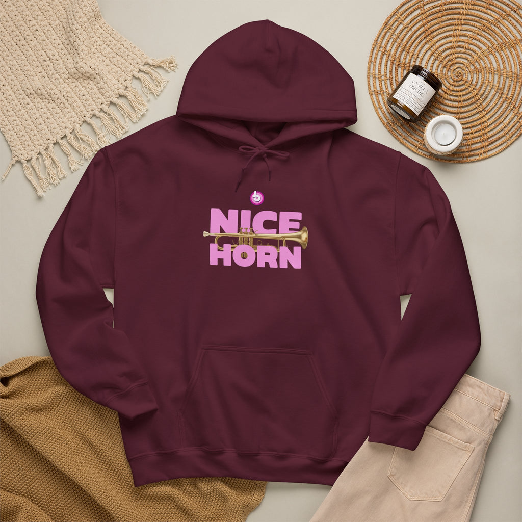 Blasta Brass "Nice Horn" Hoodie — Brass Band Slogan Sweatshirt