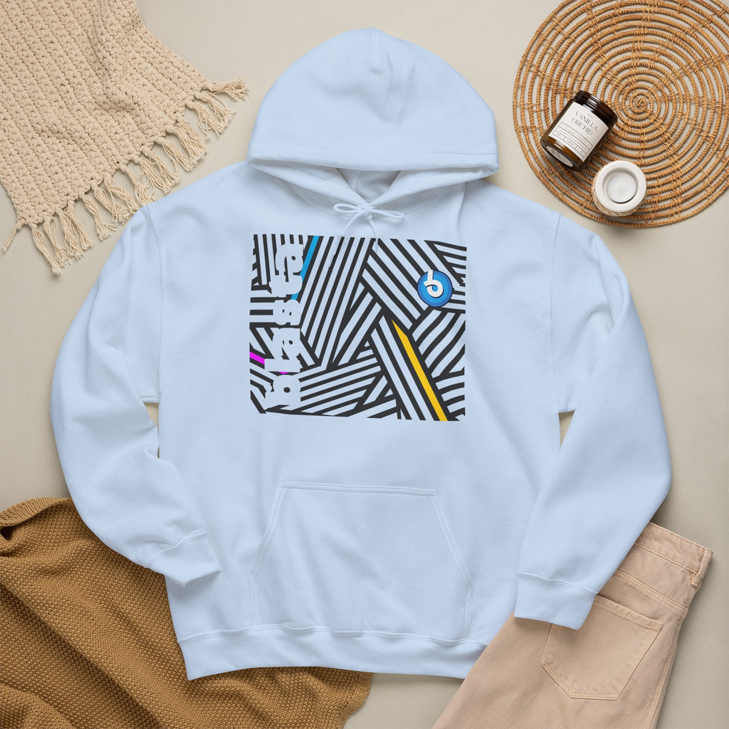 Blasta Brass Geometric Logo Hoodie — Abstract Striped Graphic Pullover